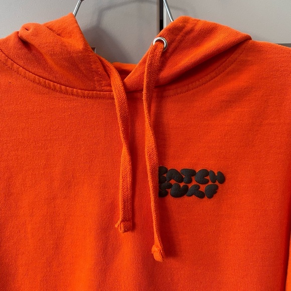 Catch Surf Evan Rossell Orange Puff Print Chiller Fleece Pullover Hoodie Medium - Picture 3 of 6